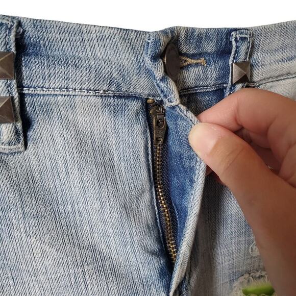 Blank NYC Studded Cut off High Rise Jean Shorts 26 Grunge punk - Picture 5 of 12